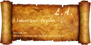 Limberger Árpád névjegykártya